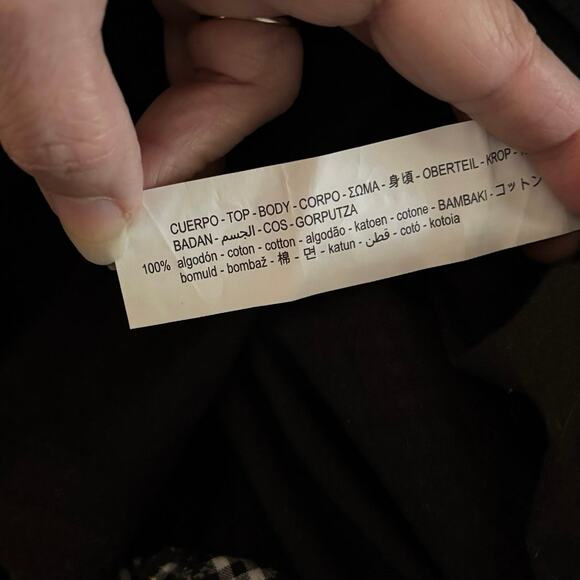 Zara TRF Size M Gingham Embroidered Mini Dress Tassels Boho Eyelet Babydoll - Picture 4 of 5